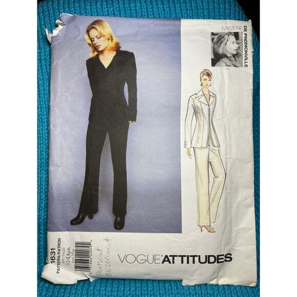 Vogue sewing pattern 1631 suit blazer pants size 12 14 - Picture 1 of 9